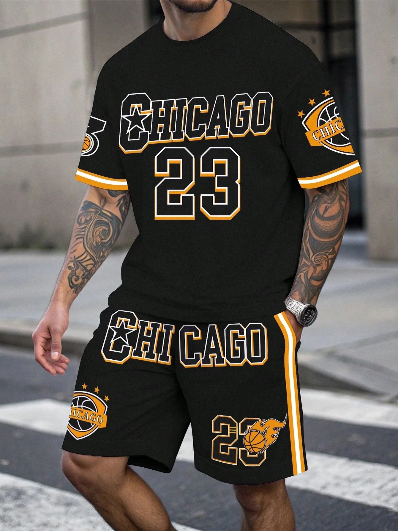 Basketball Sports Letter Print Set