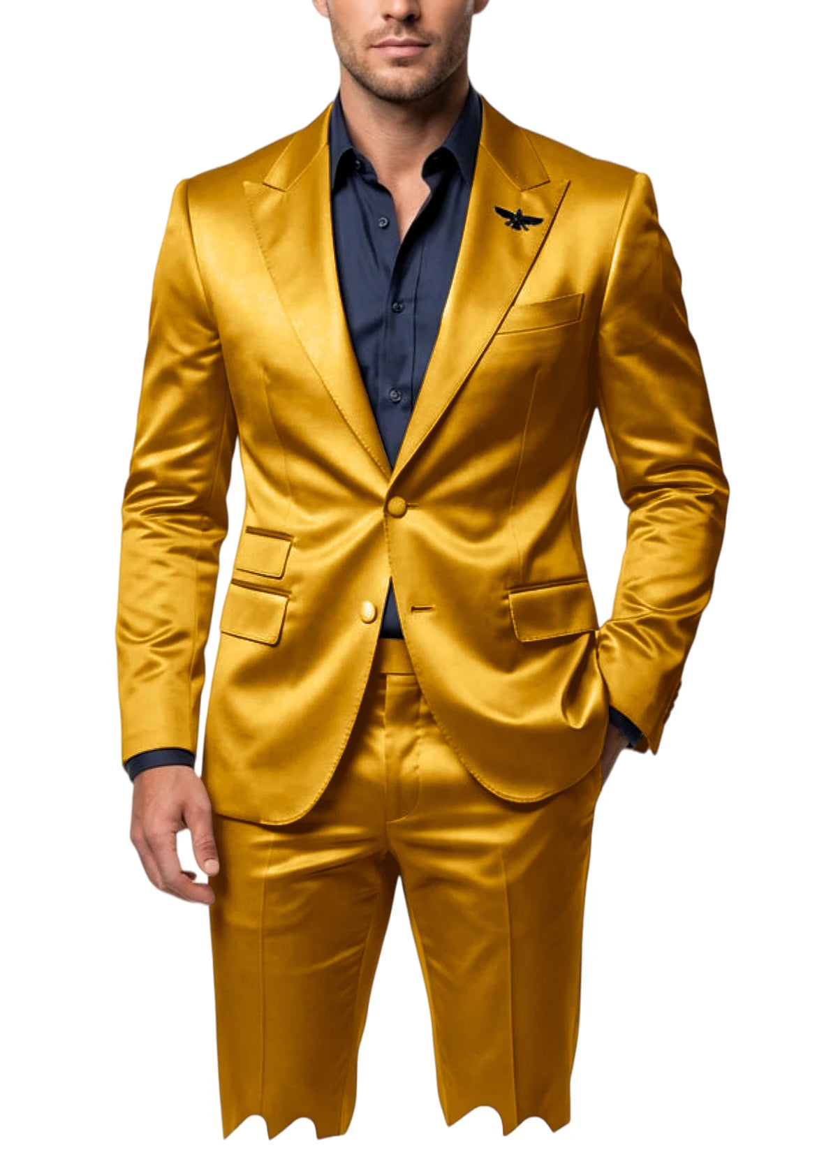 Satin Peak-Lapel Tuxedo Suit Set