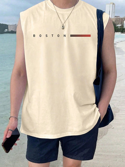 Cotton Round-Neck Sleeveless Vest
