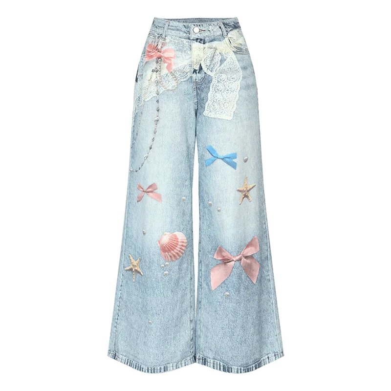 Elfsack Sea Shell Print Jeans
