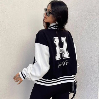 Letter Print Bomber Jacket