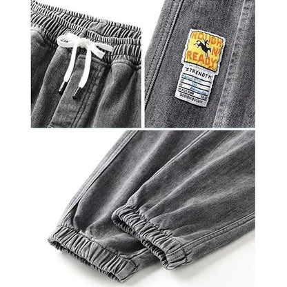 Elastic Harem Cargo Denim Joggers