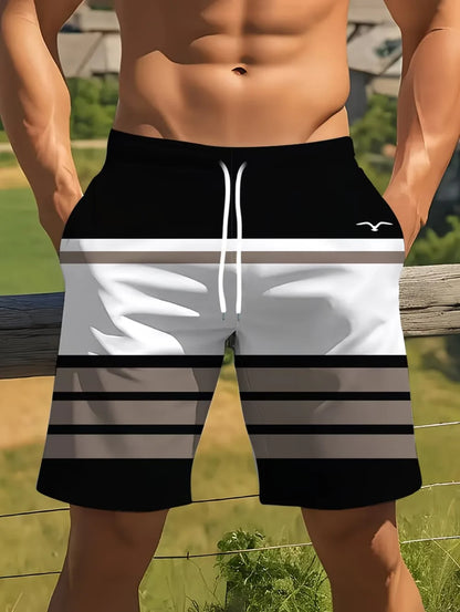 Coconut Tree Print Swim Trunks
