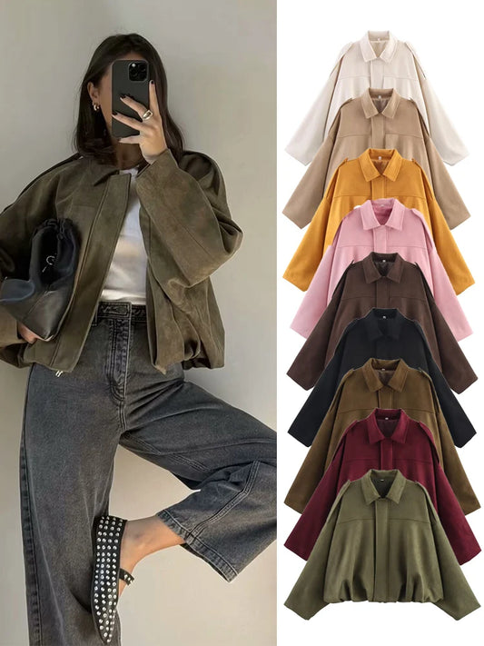 Oversized Zip Bomber Jacket