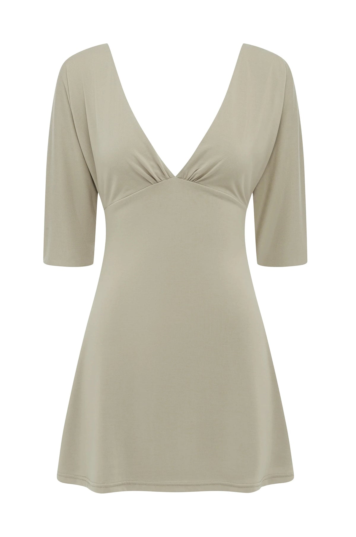 Half-Sleeve V-Neck Mini Dress