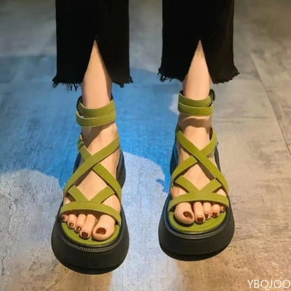 Roman Platform Wedge Sandals