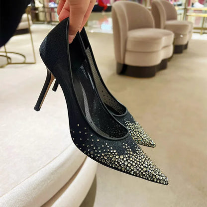 Mesh Pointed Stilettos