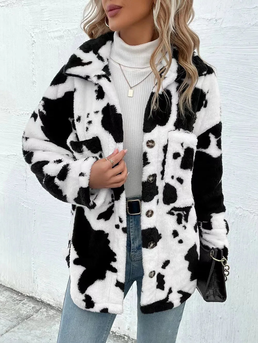 Printed Single-Breasted Coat