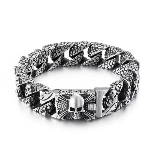Neo-Gothic Skeleton Charm Bracelet