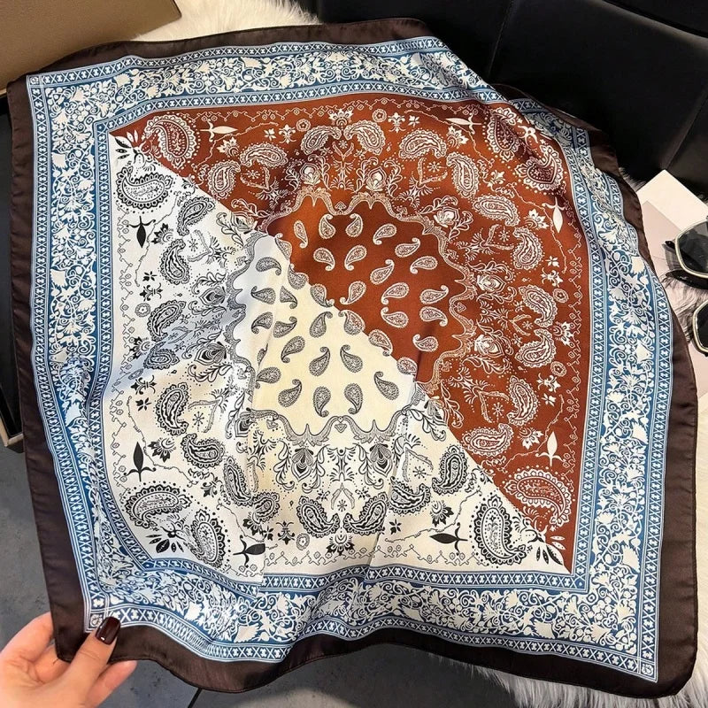 Pink Star Print Square Scarf