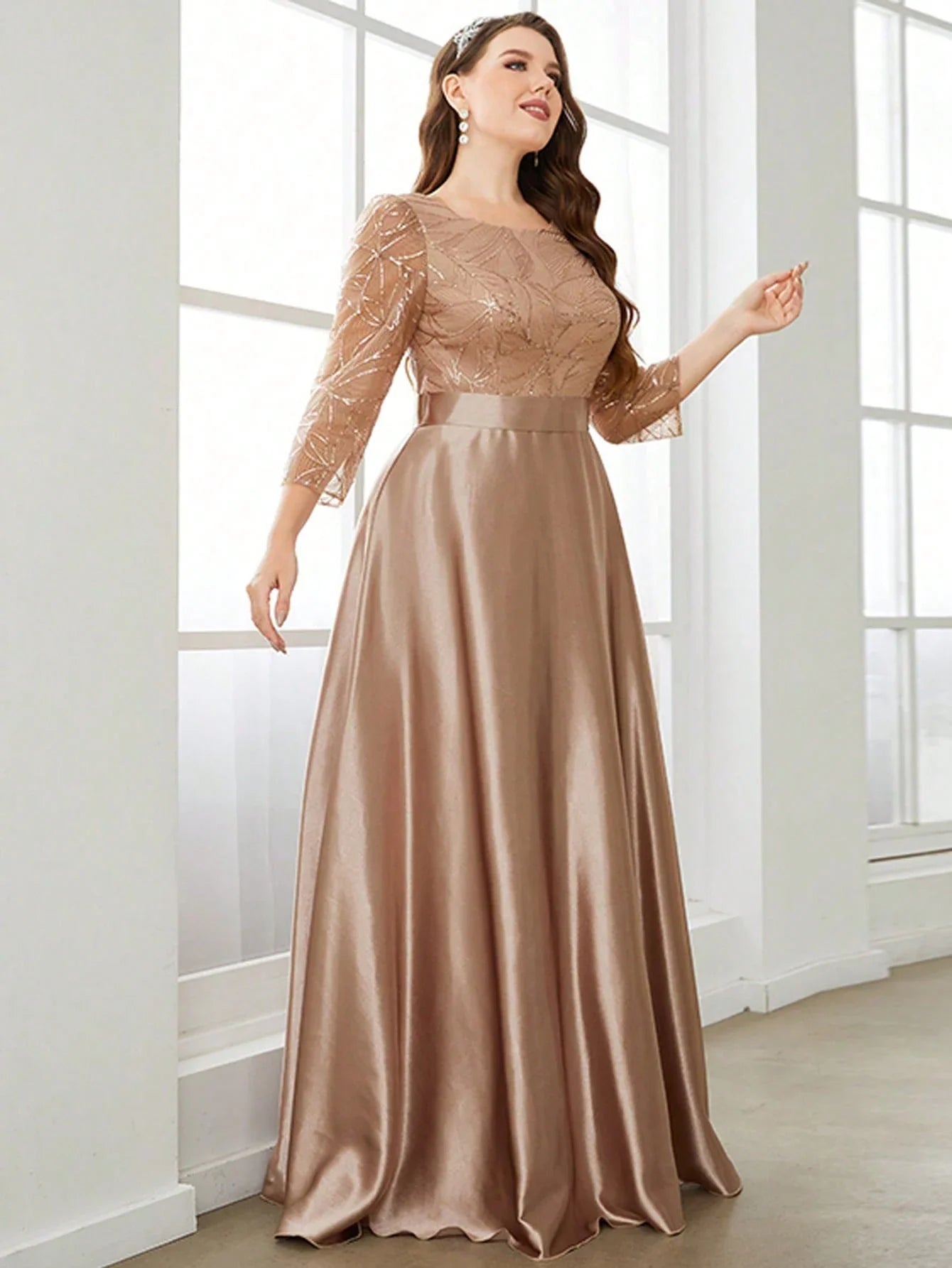 MGIACY Sequin Patchwork Satin Ball Gown