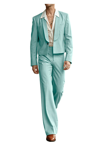Cropped Blazer Flare Pants Tuxedo Set