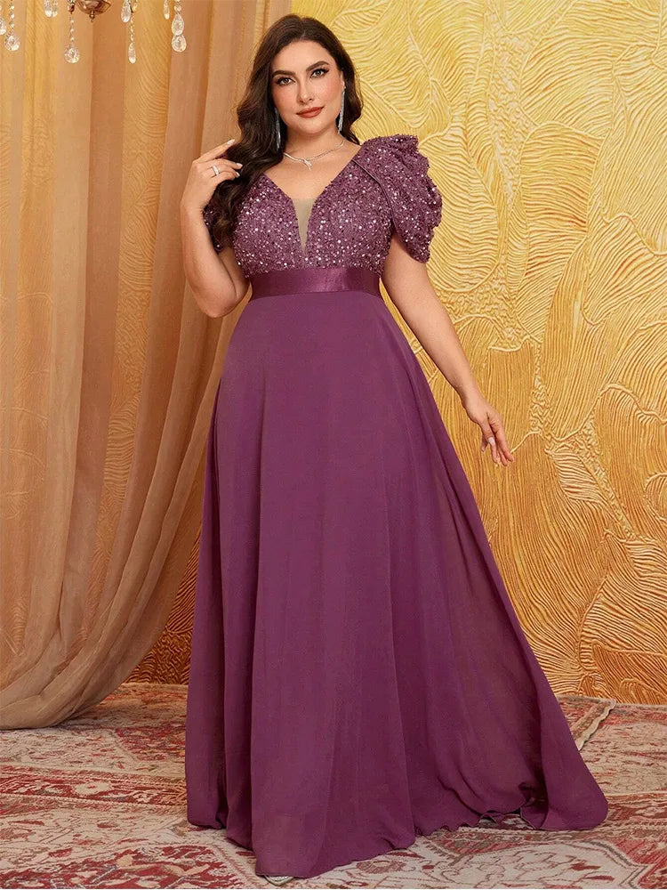 Plus Size Sparkling Evening Gown