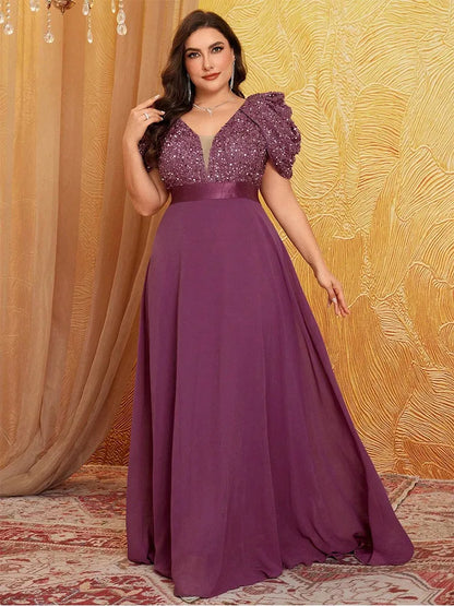Plus Size Sparkling Evening Gown