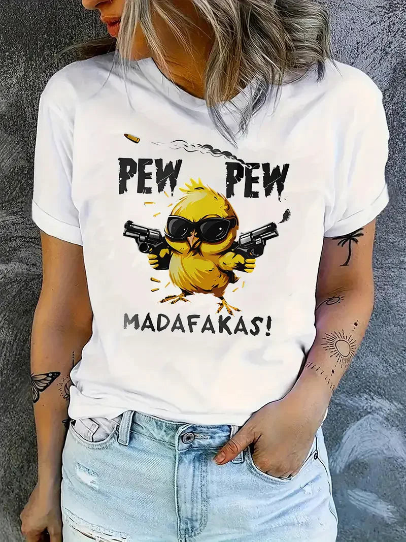 Cartoon Chick Graphic T-Shirt