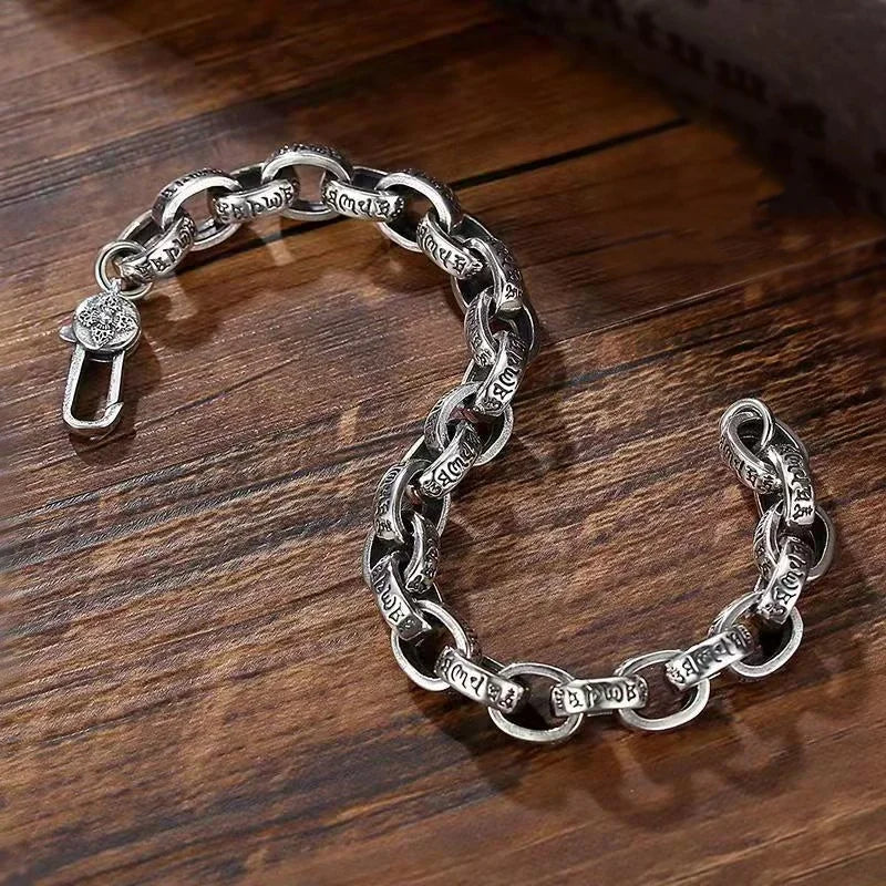 Vintage Sterling Silver Geometric Bangle