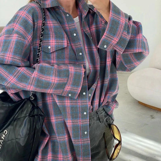 Genuine Leather Regular Plaid Shirt