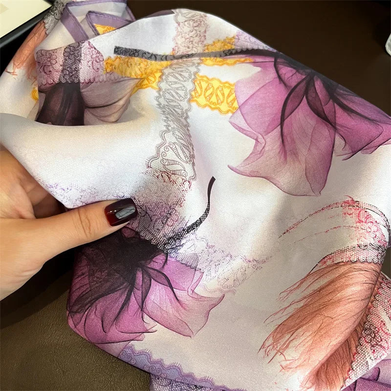 Pure Silk Foulard Square Scarf