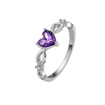 Heart Crystal Silver Ring