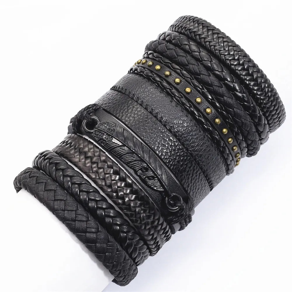 Leather Wrap Rope Bracelet