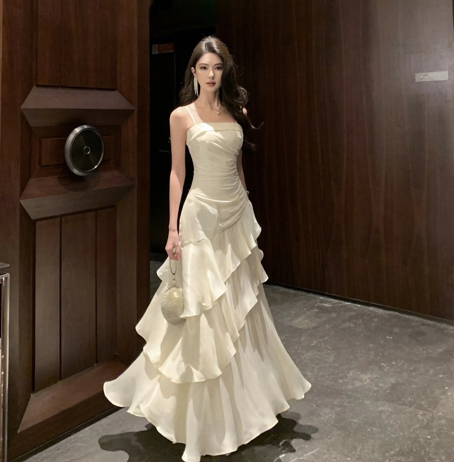 Ruffled Mermaid Sling Dress