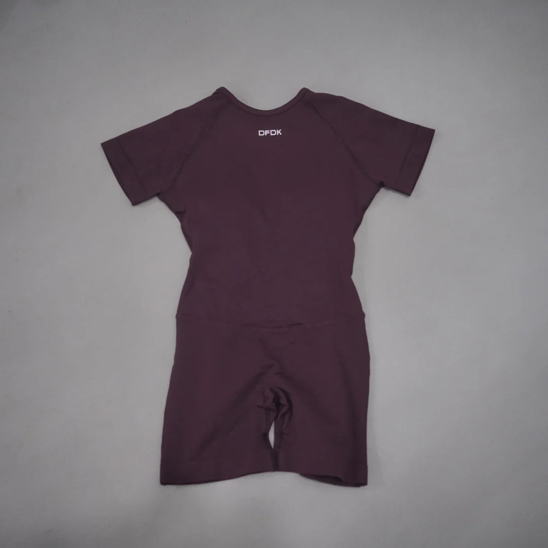 Backless Short-Sleeve Yoga Playsuit