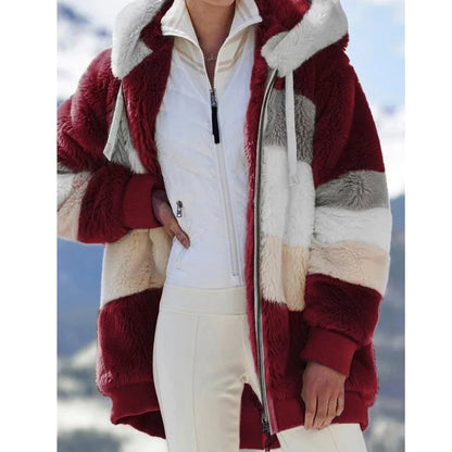 Spliced Hooded Zip Jacket
