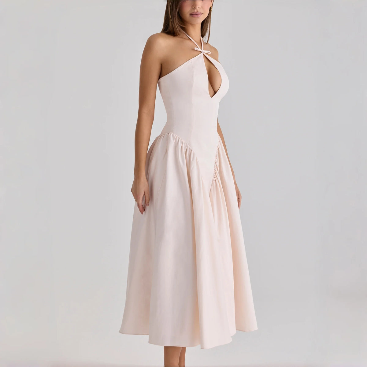 Halter Cutout Midi Dress