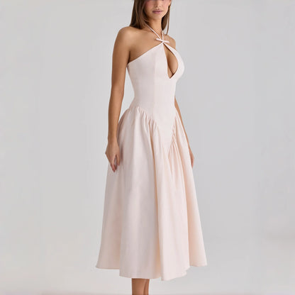 Halter Cutout Midi Dress