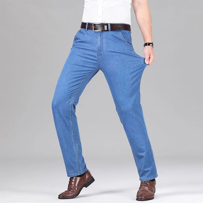 Lyocell Blend Straight Leg Jeans