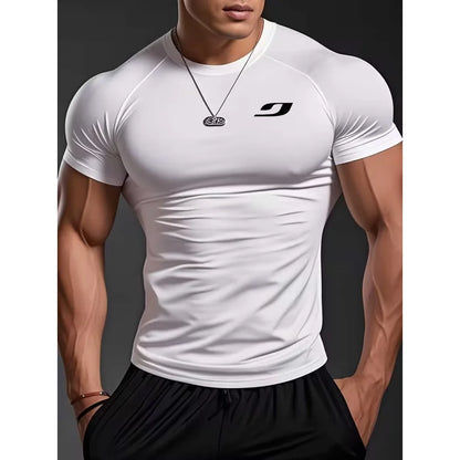 Gothic Print Compression Sports Tee