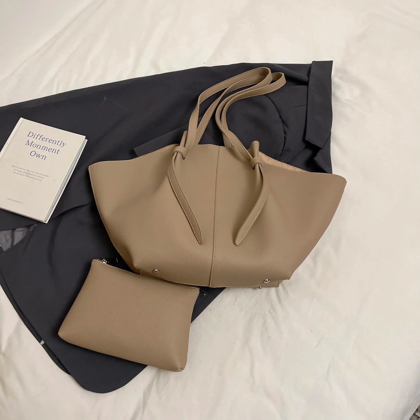 PU Leather 2-in-1 Shoulder Tote