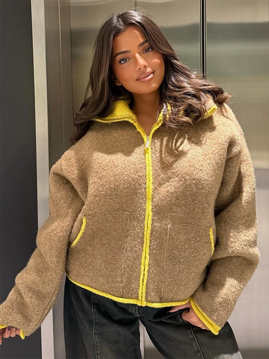 Patchwork Knit Jacket