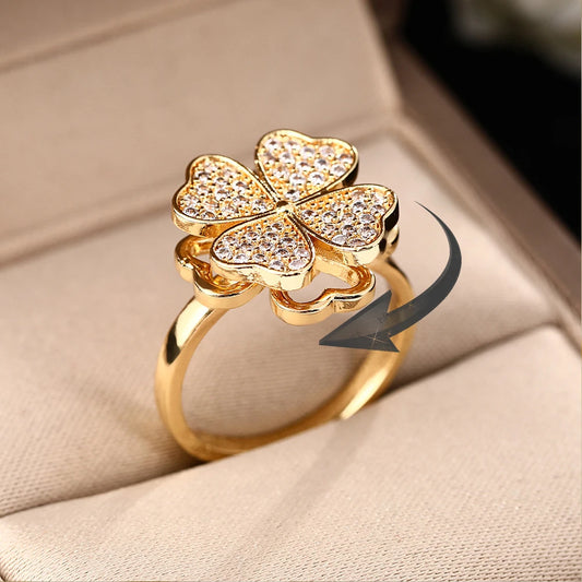 Four Leaf Clover Anxiety Ring