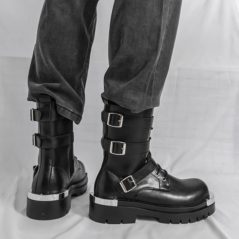 PU High Top Chelsea Boots