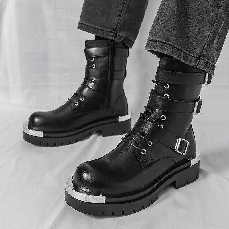 PU High Top Chelsea Boots