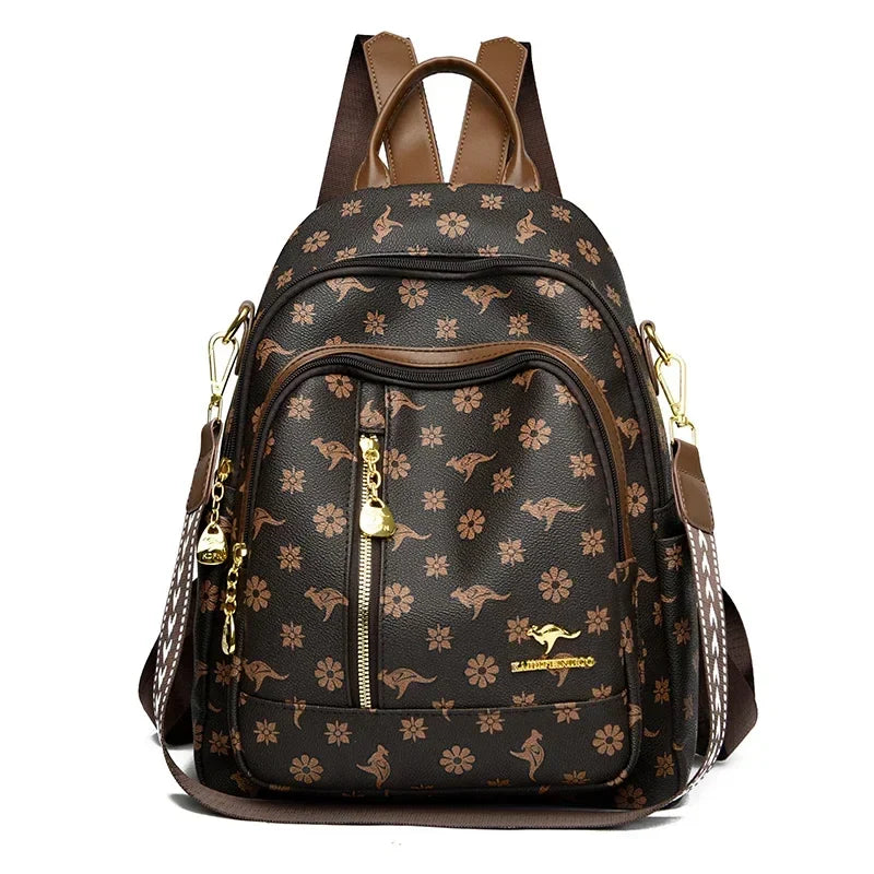 Soft Leather Women Travel Backpack