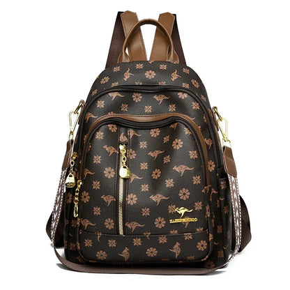 Soft Leather Women Travel Backpack