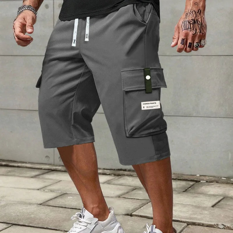 Straight Leg Cargo Capri Shorts