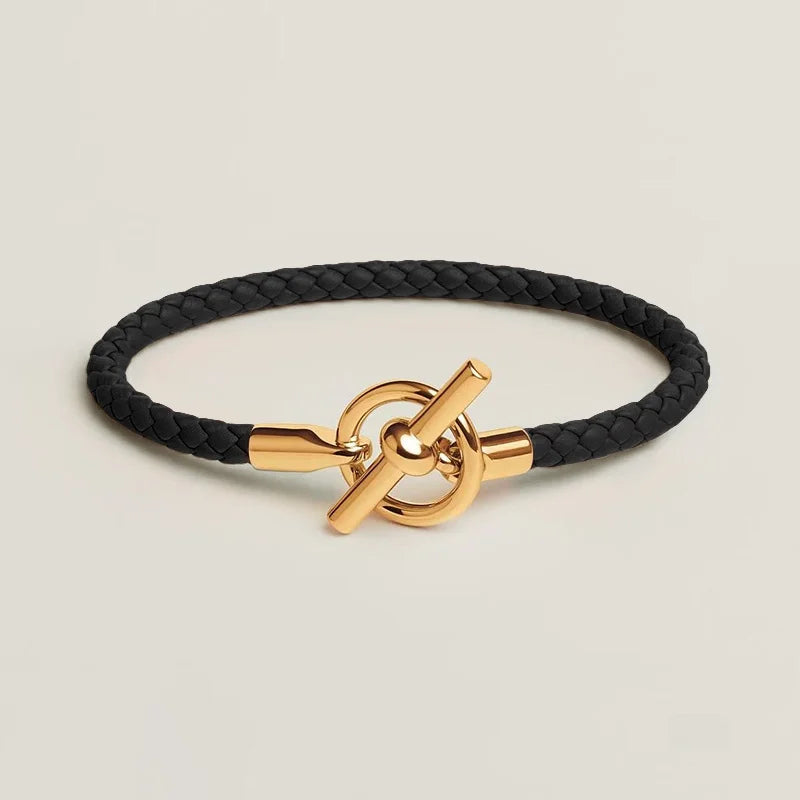 Executive Lock-Key Leather Bracelet