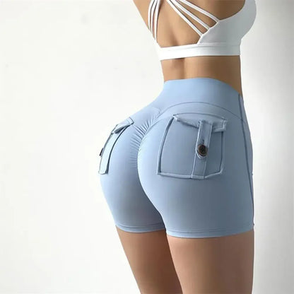 Nylon Ruched Waistband Shorts