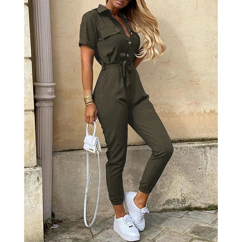 Monochromatic Belt Jumpsuit