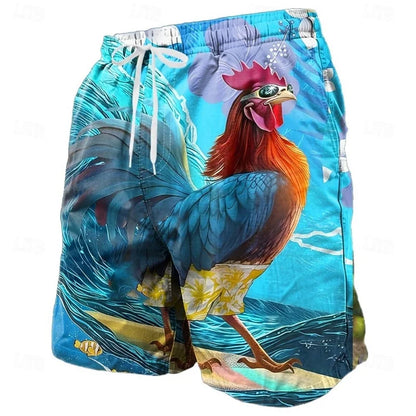 Tropical 3D Graphic Swim Trunks