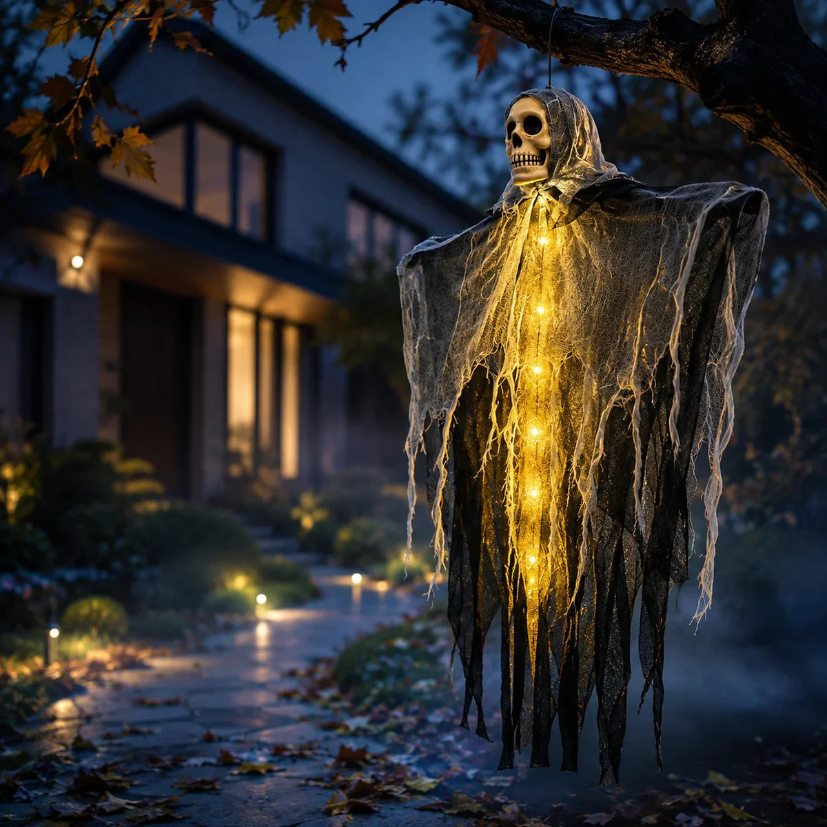 Hanging Ghost Skeleton Ornament