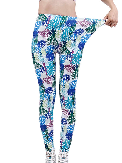 Floral Print High-Waist Jeggings