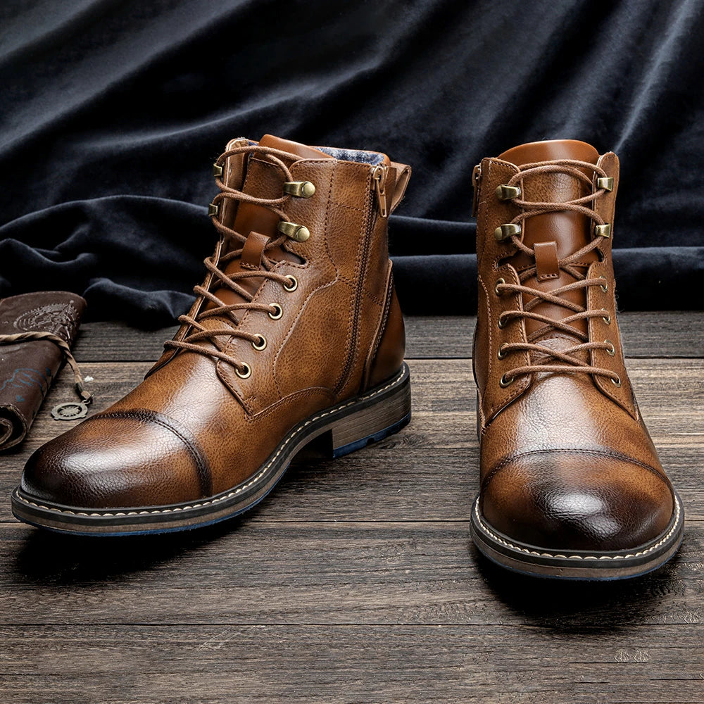 Leather Retro Spring Boots