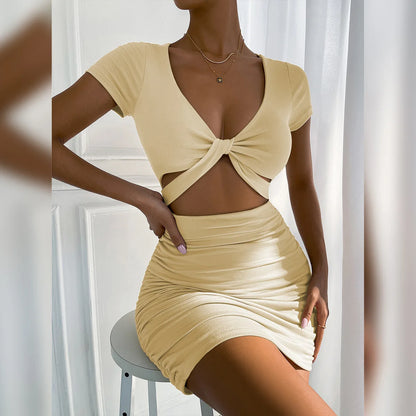 Halter Hollow-Out Mini Dress
