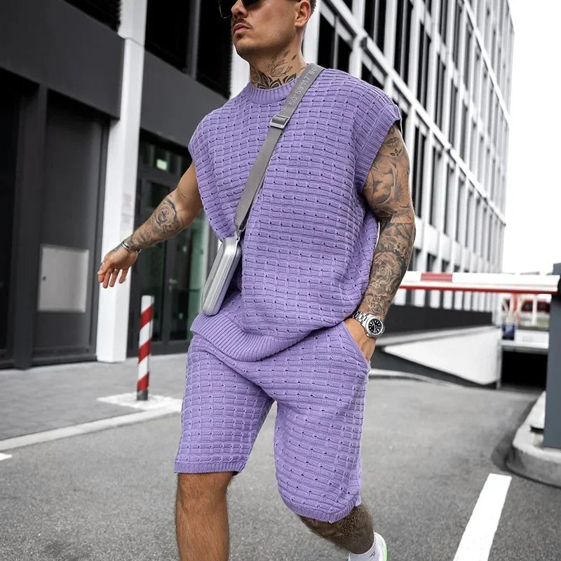 Sleeveless Tops Shorts Streetwear Set