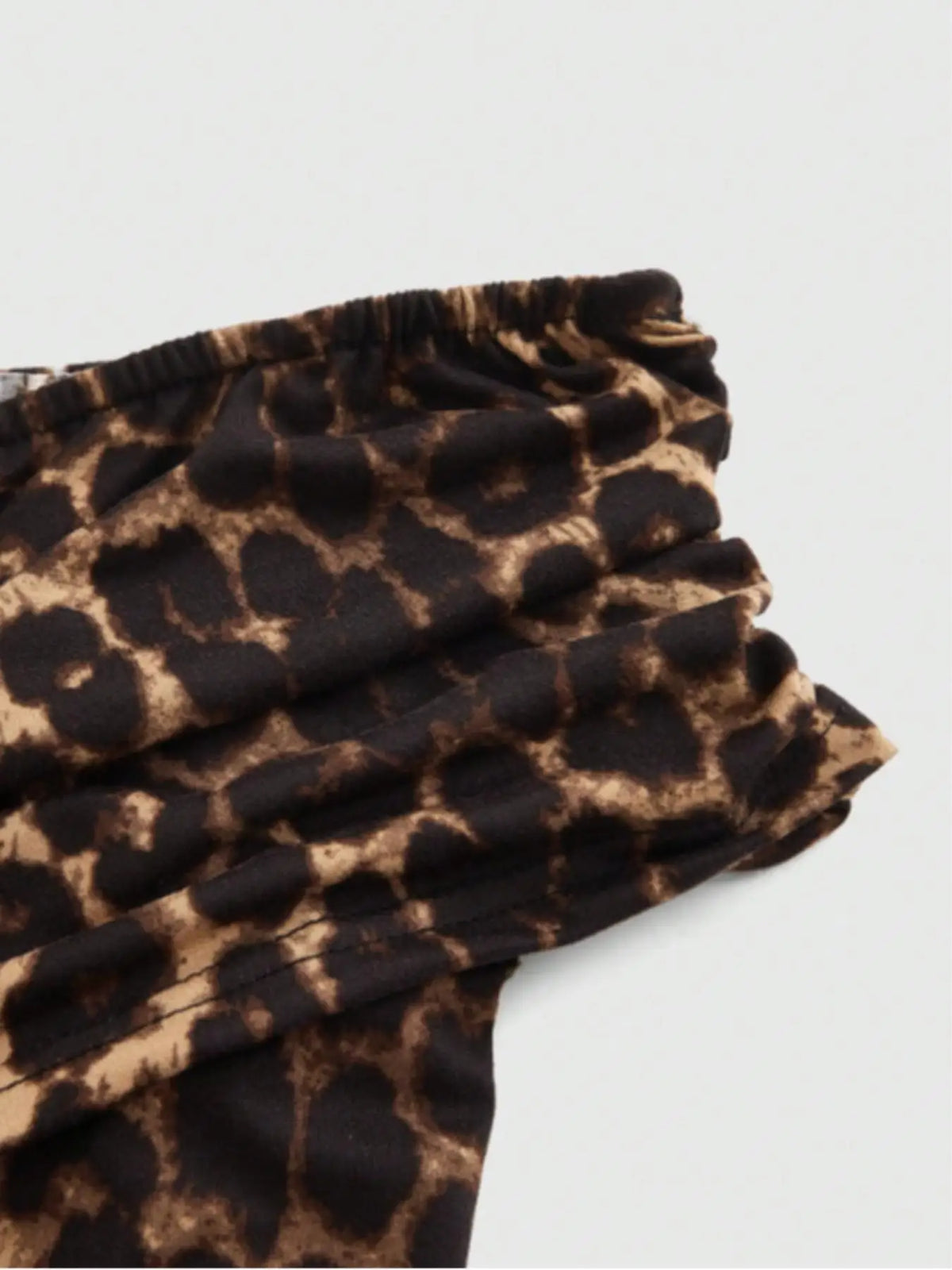 Leopard Ruffle-Shoulder Top