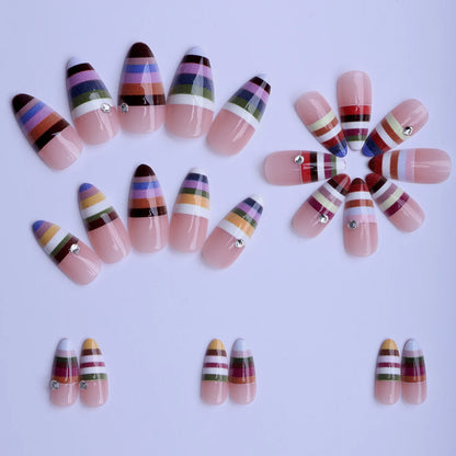 24pcs INS Colorful Y2K Press Nail Set